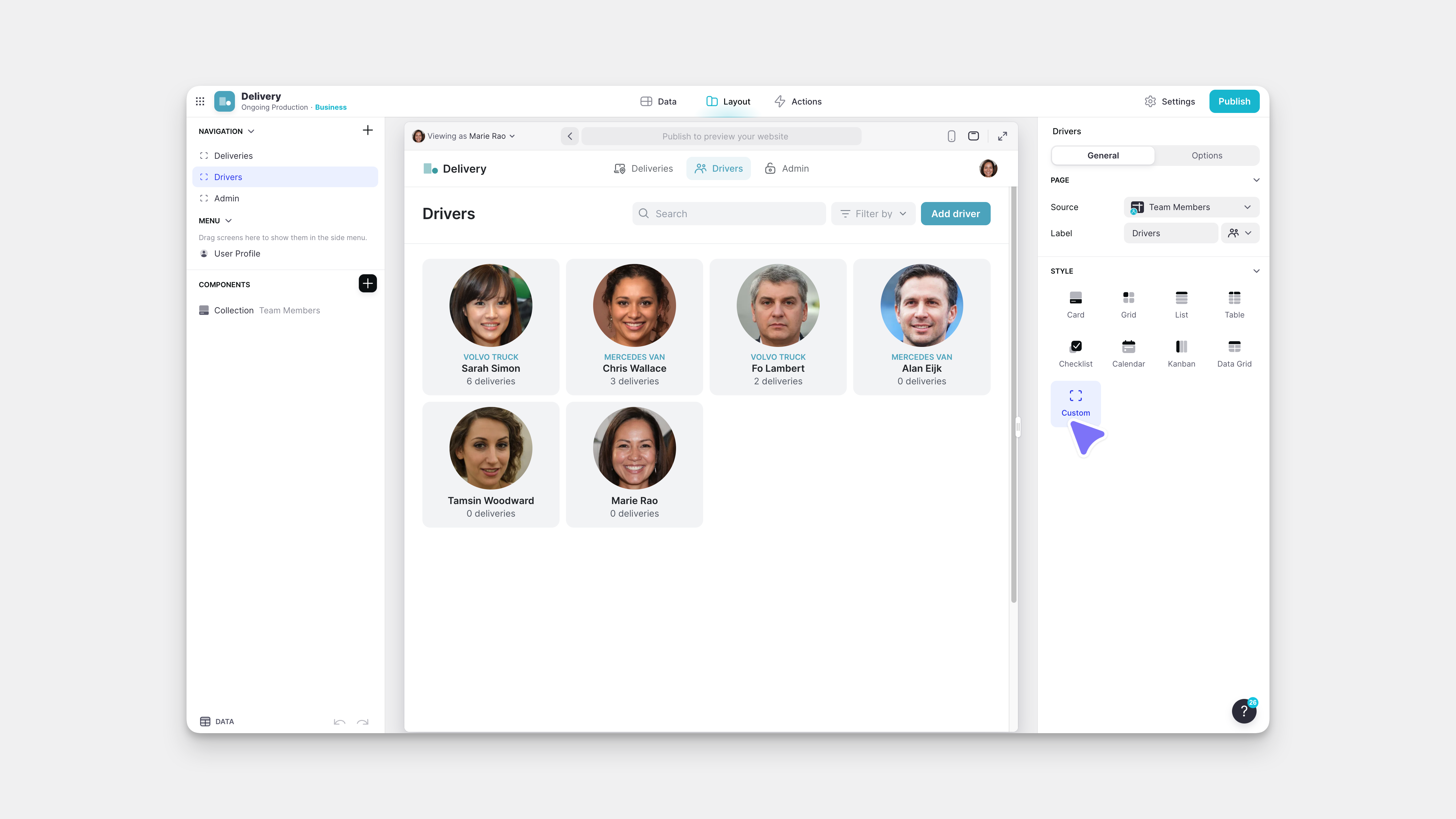 Example of a Custom Screen